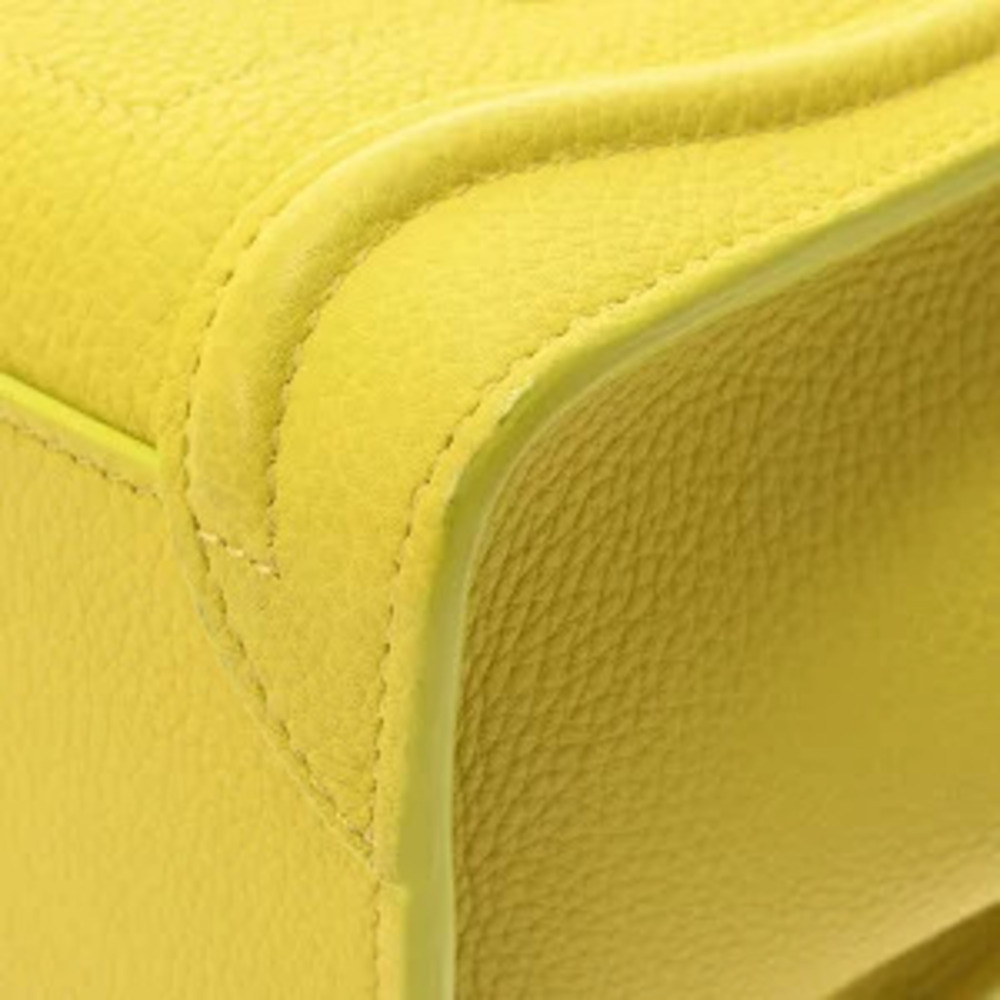 Celine Luggage Shopper Yellow Drummed Calf Leather Handbag - Picture 6 of 9